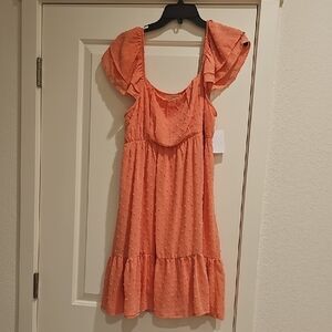Rewind Peach Ruffle Dress Size XL NWT